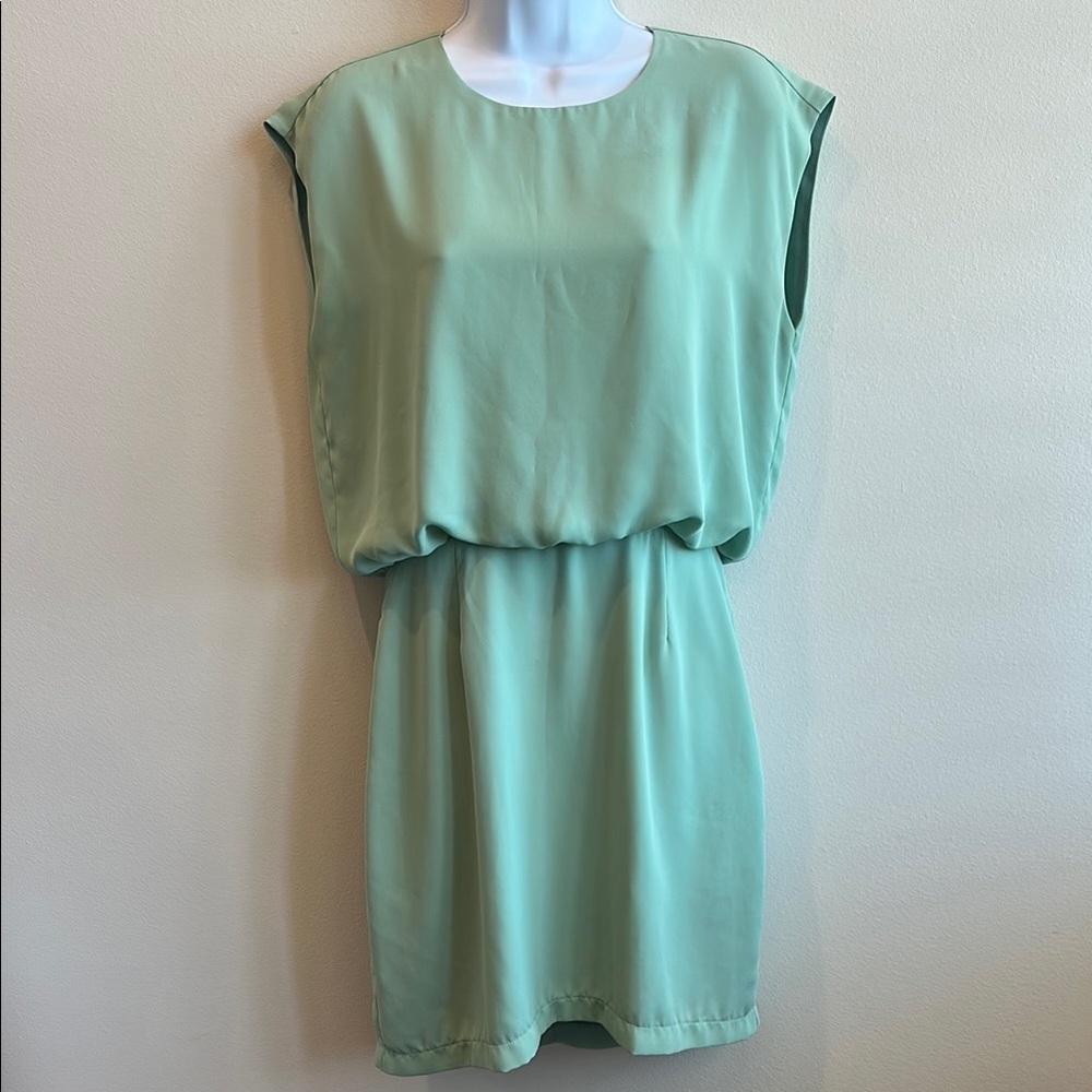 Elegant Mint Green Sleeveless Dress- large